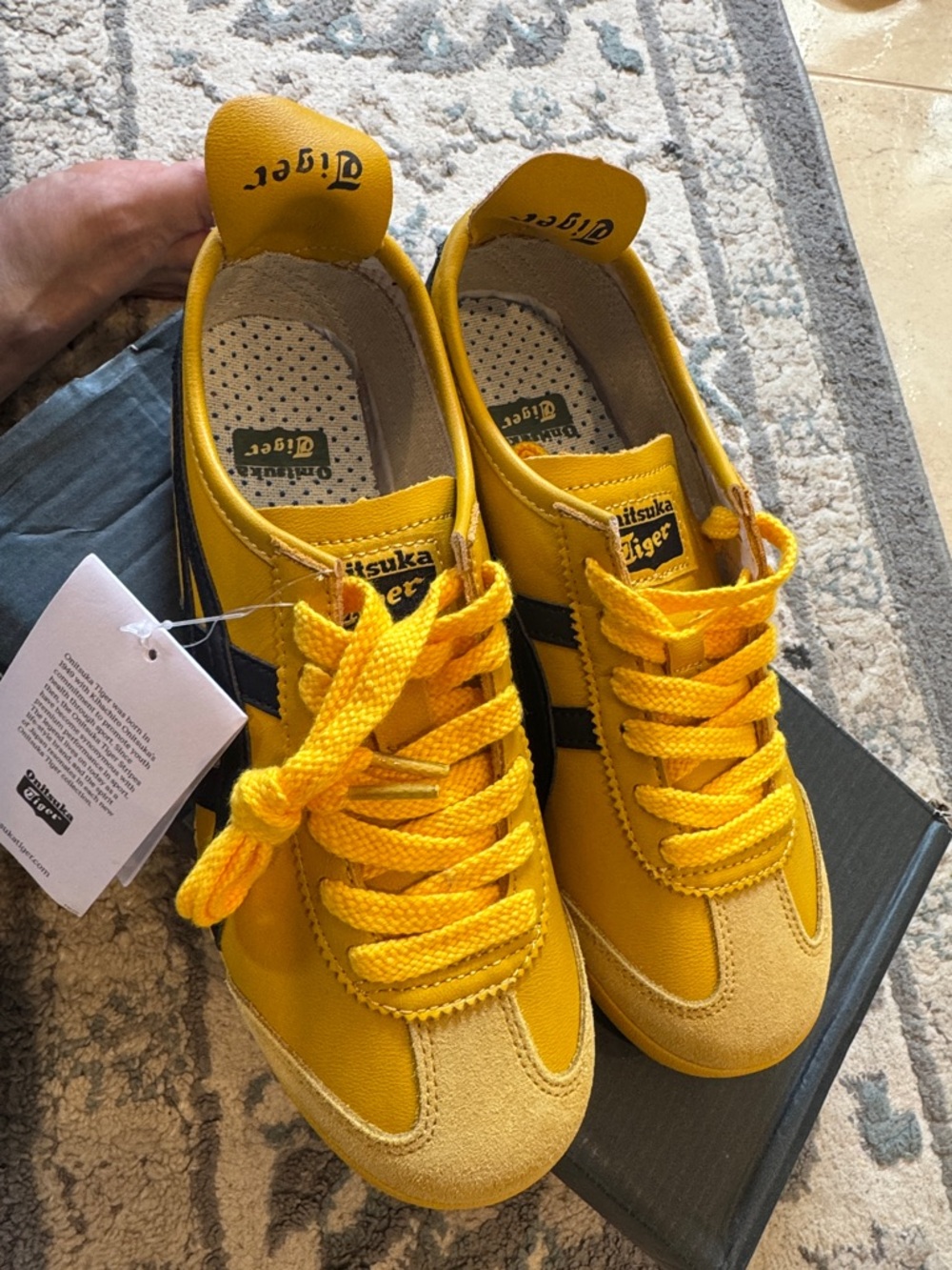 Onitsuka Tiger by Asics Yellow and Black Mexico 66 Sneakers - Picture 3 of 4